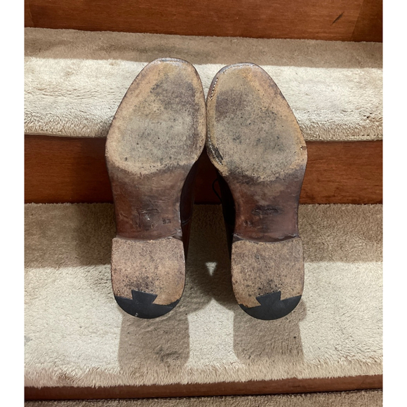 Santoni Brown Leather Oxfords & Derbys Men’s Size 9.5 In Good Condition - Picture 9 of 11